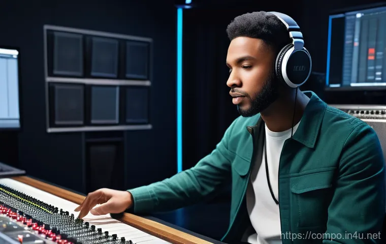 작곡가의 음원 제작 실무 - **Copyright Registration and Protection:** A diverse young female composer, dressed in smart casual ... 작곡가의 음원 제작 실무 - **Copyright Registration and Protection:** A diverse young female composer, dressed in smart casual ...